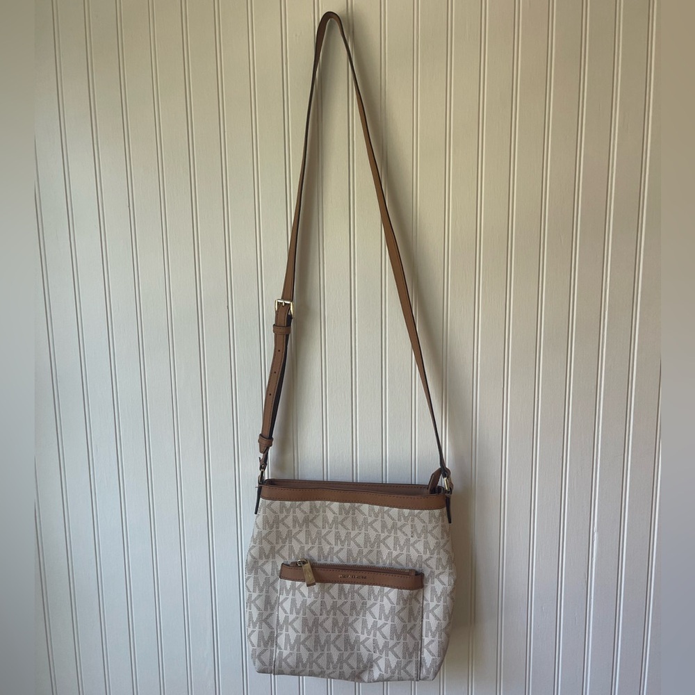 Michael Kors Tan and Cream Crossbody Bag